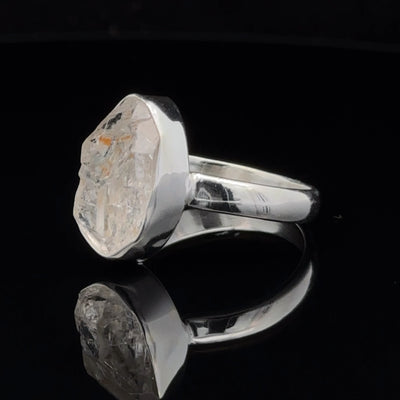 Sterling Silver Herkimer Diamond Ring Size 10