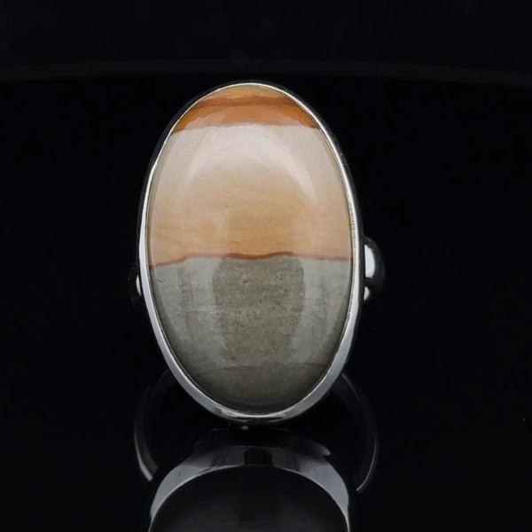 Sterling Silver Wildhorse Picture Jasper Ring Size 5