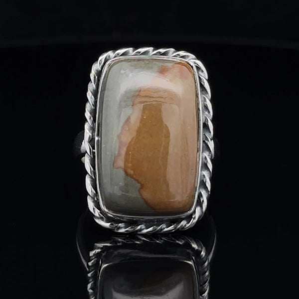 Sterling Silver Wildhorse Picture Jasper Ring Size 7