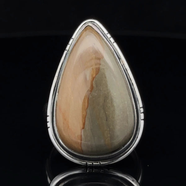 Sterling Silver Wildhorse Picture Jasper Ring Size 7