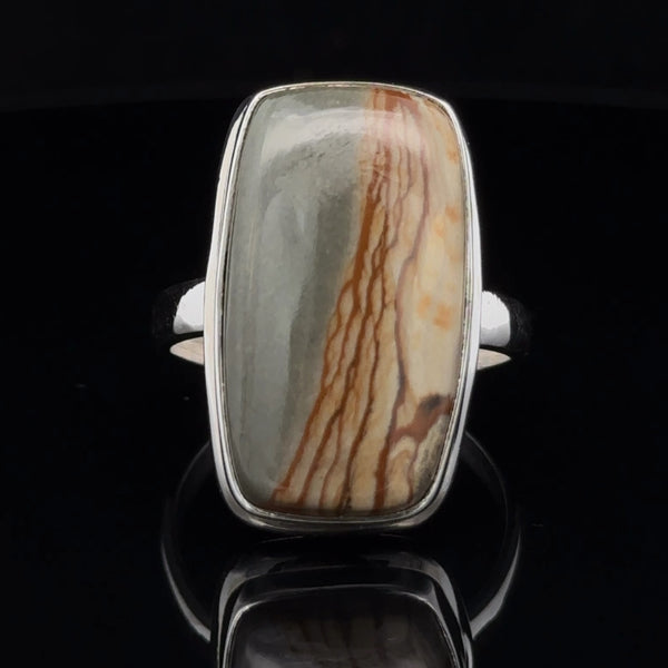 Sterling Silver Wildhorse Picture Jasper Ring Size 11