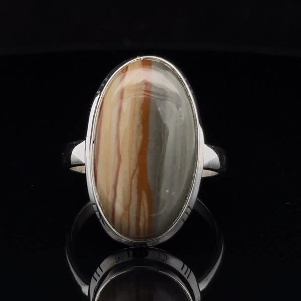 Sterling Silver Wildhorse Picture Jasper Ring Size 11