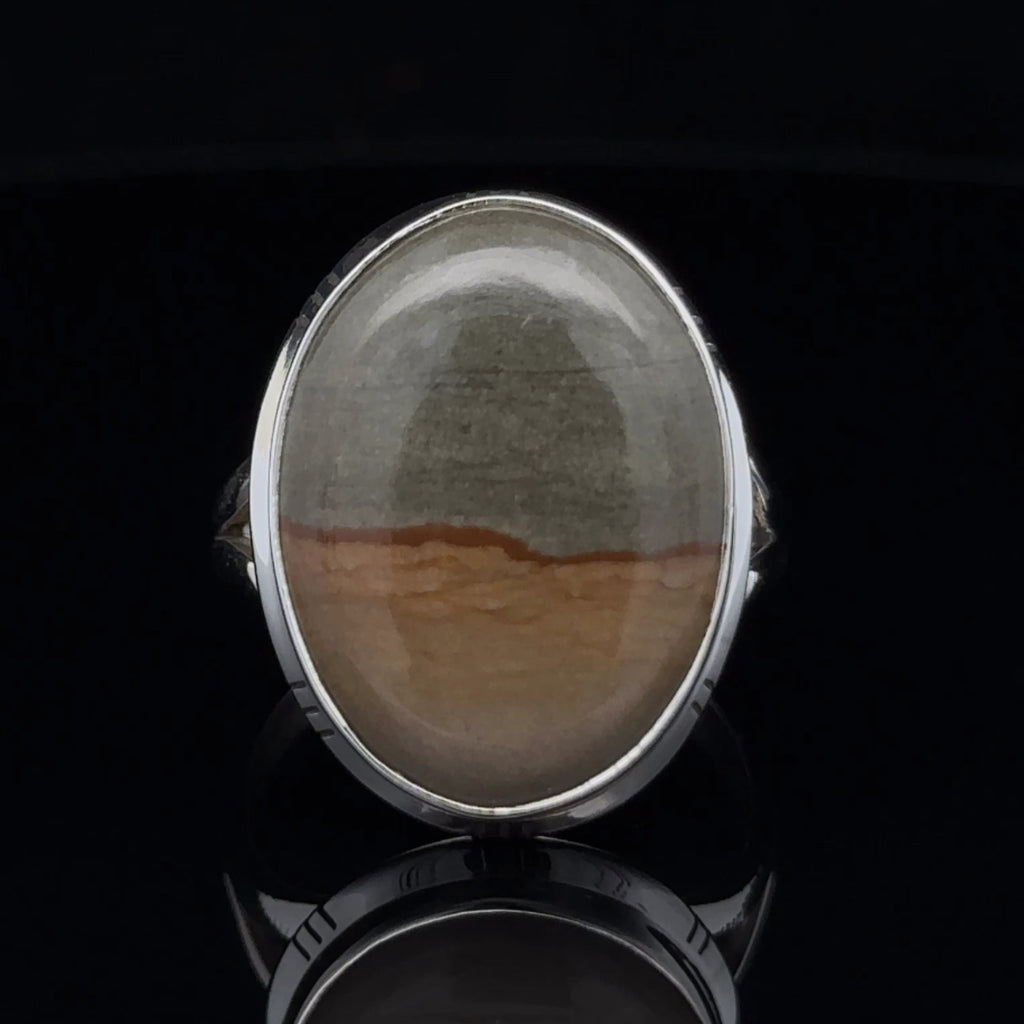 Sterling Silver Wildhorse Picture Jasper Ring Size 11