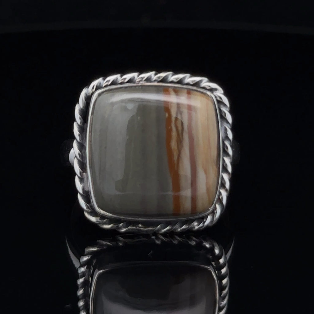 Sterling Silver Wildhorse Picture Jasper Ring Size 11