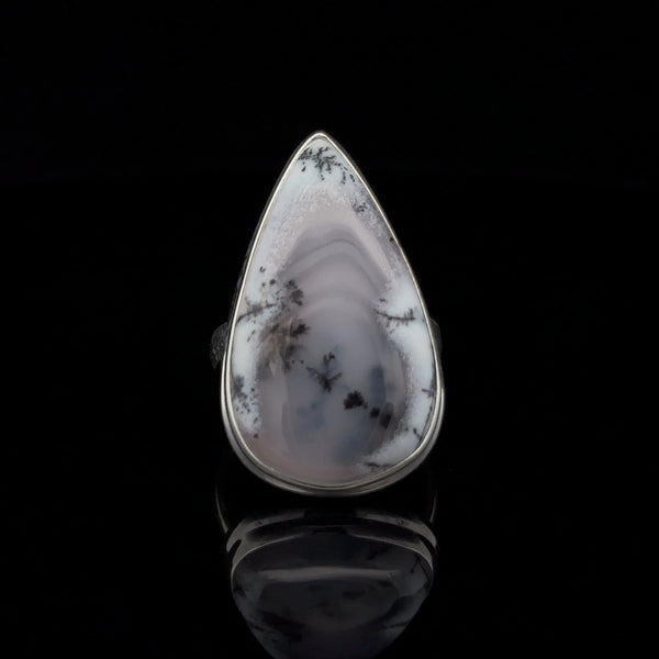 Sterling Silver Dendritic Opal Ring Size 7