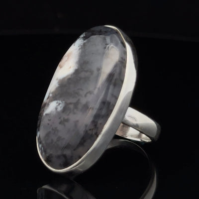 Sterling Silver Dendritic Opal Ring Size 7