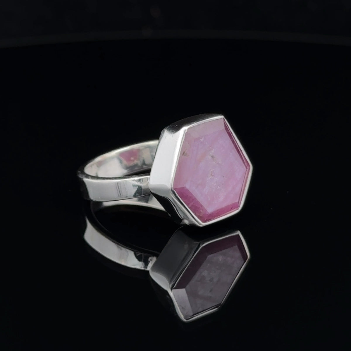 Sterling Silver Star Ruby Ring Size 6