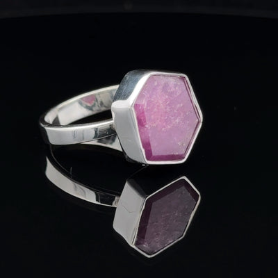 Sterling Silver Star Ruby Ring Size 11