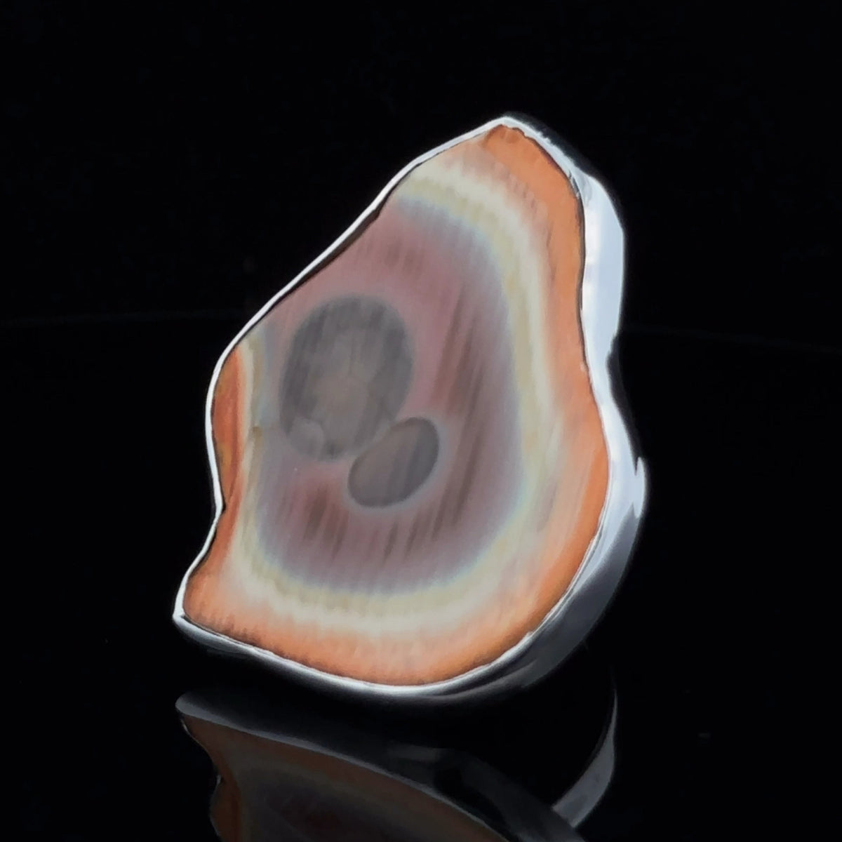 Sterling Silver Imperial Jasper Adjustable Ring