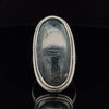 Sterling Silver Moss Agate Ring Size 7