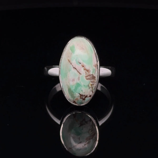 Sterling Silver Variscite Ring Size 6