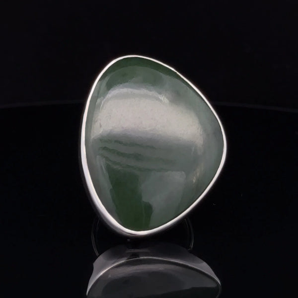 Sterling Silver Adjustable Nephrite Jade Ring