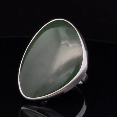 Sterling Silver Adjustable Nephrite Jade Ring