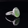 Sterling Silver Nephrite Jade Ring Size 8