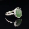 Sterling Silver Nephrite Jade Ring Size 10