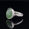 Sterling Silver Nephrite Jade Ring Size 10