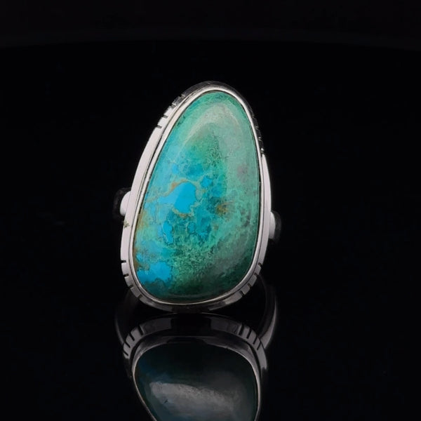 Sterling Silver Chrysocolla Ring Size 5