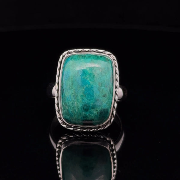 Sterling Silver Chrysocolla Ring Size 7