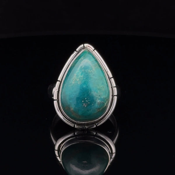 Sterling Silver Chrysocolla Ring Size 7