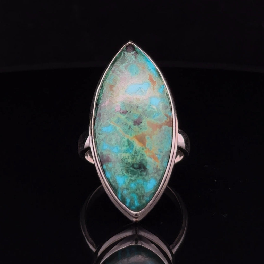 Sterling Silver Chrysocolla Ring Size 7