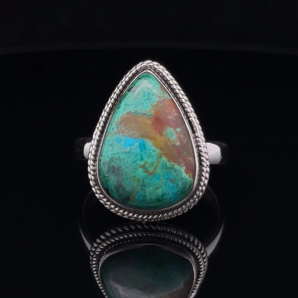 Sterling Silver Chrysocolla Ring Size 10