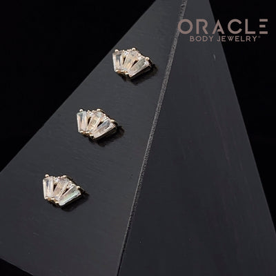 14k Yellow Gold Triple Crown Labradorite and CZ Threadless End