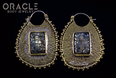 Gallery with Carved Labradorite Flowers