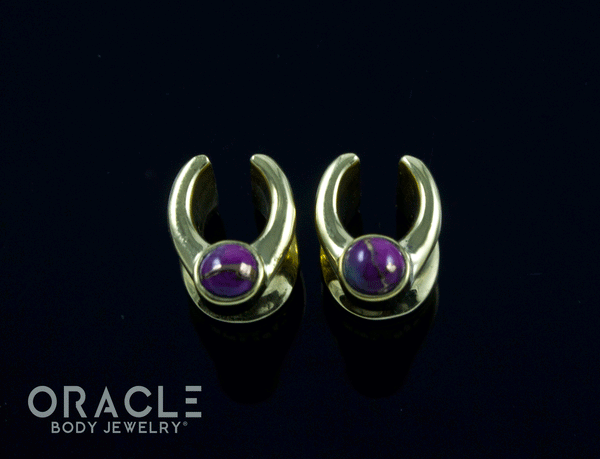 0g (8mm) Brass Saddles with Copper Purple Turquoise
