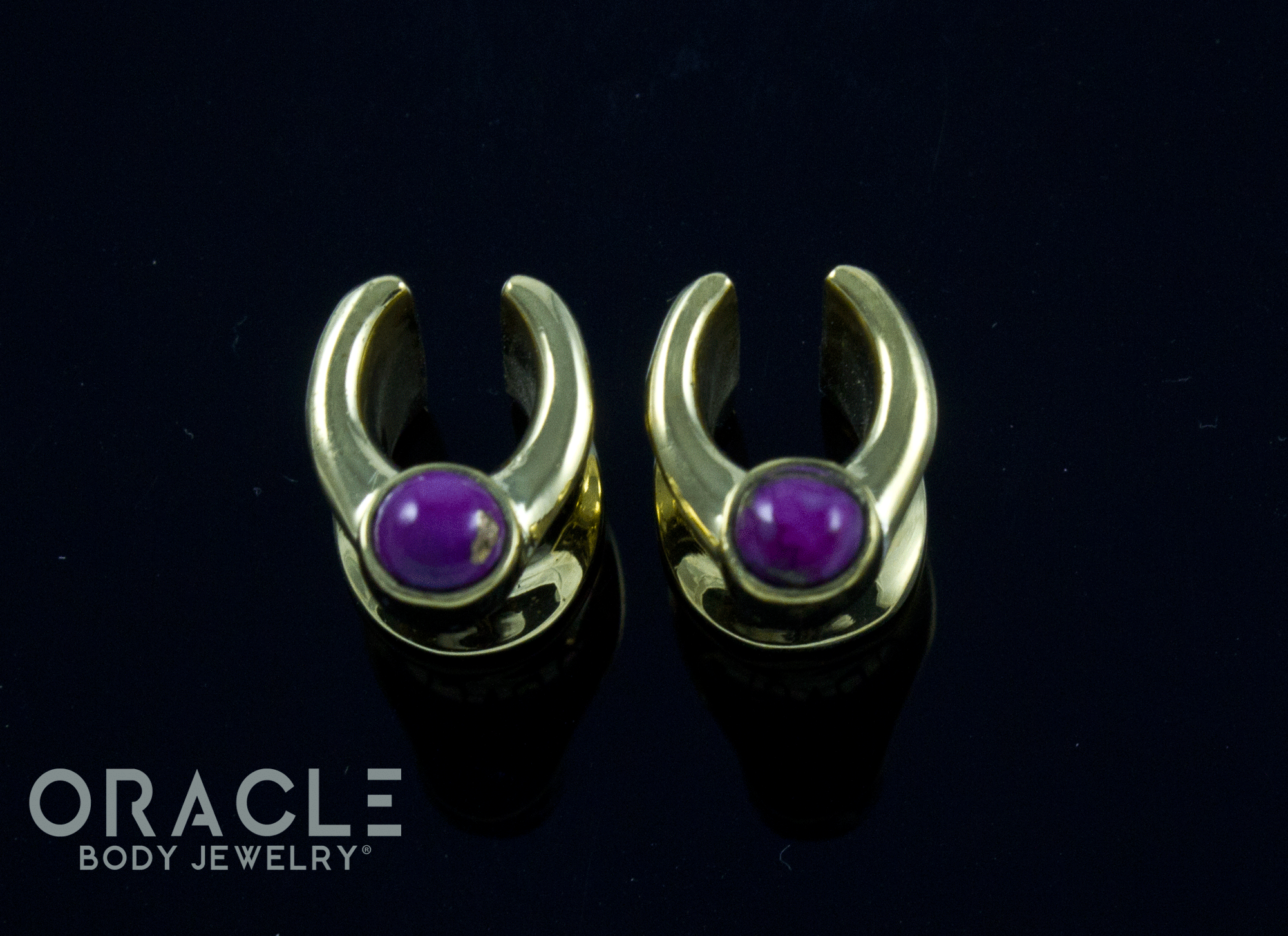 0g (8mm) Brass Saddles with Copper Purple Turquoise
