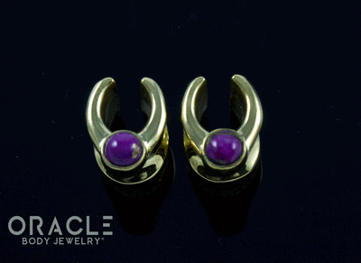 0g (8mm) Brass Saddles with Copper Purple Turquoise