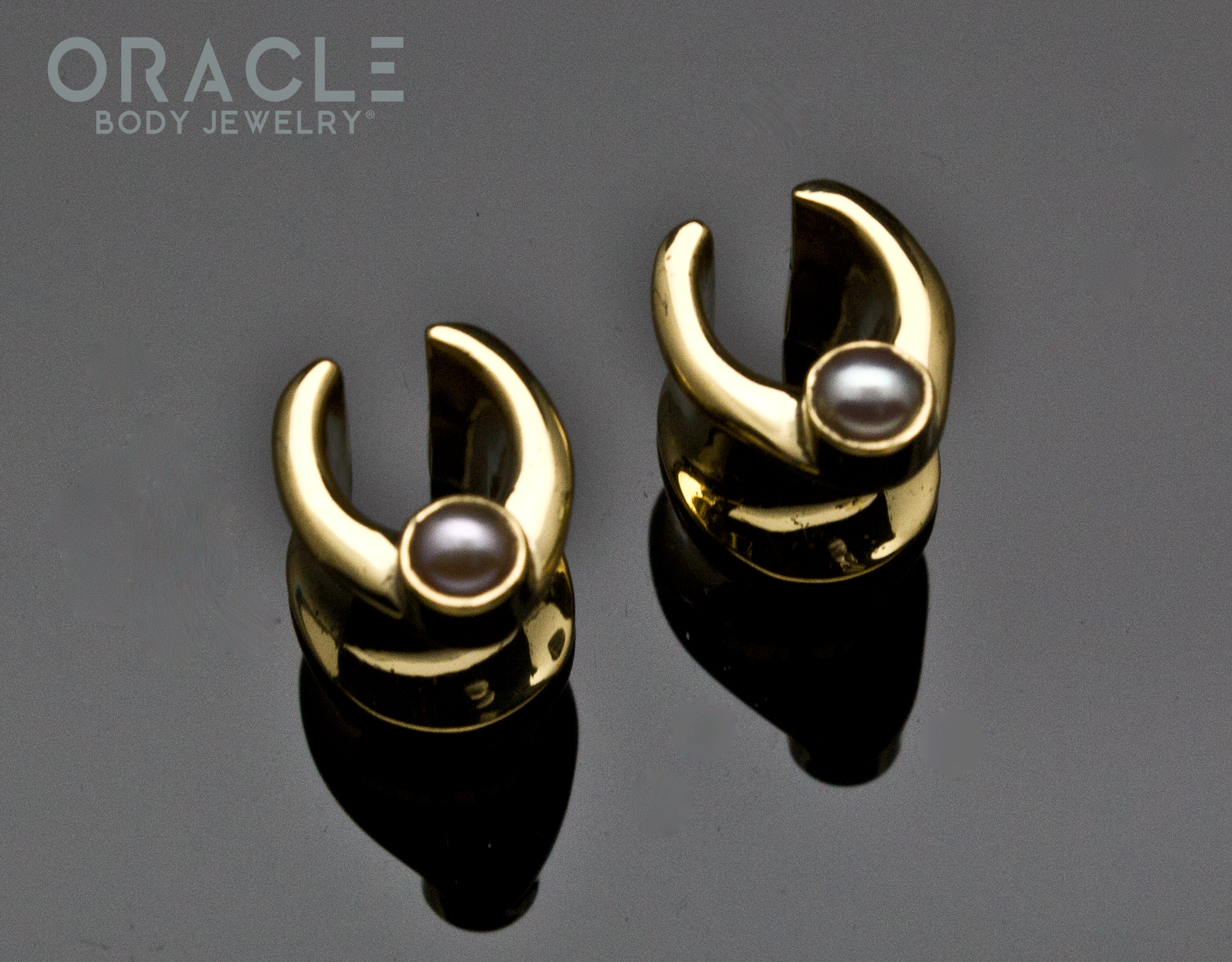 0g (8mm) Brass Saddles with Pearls