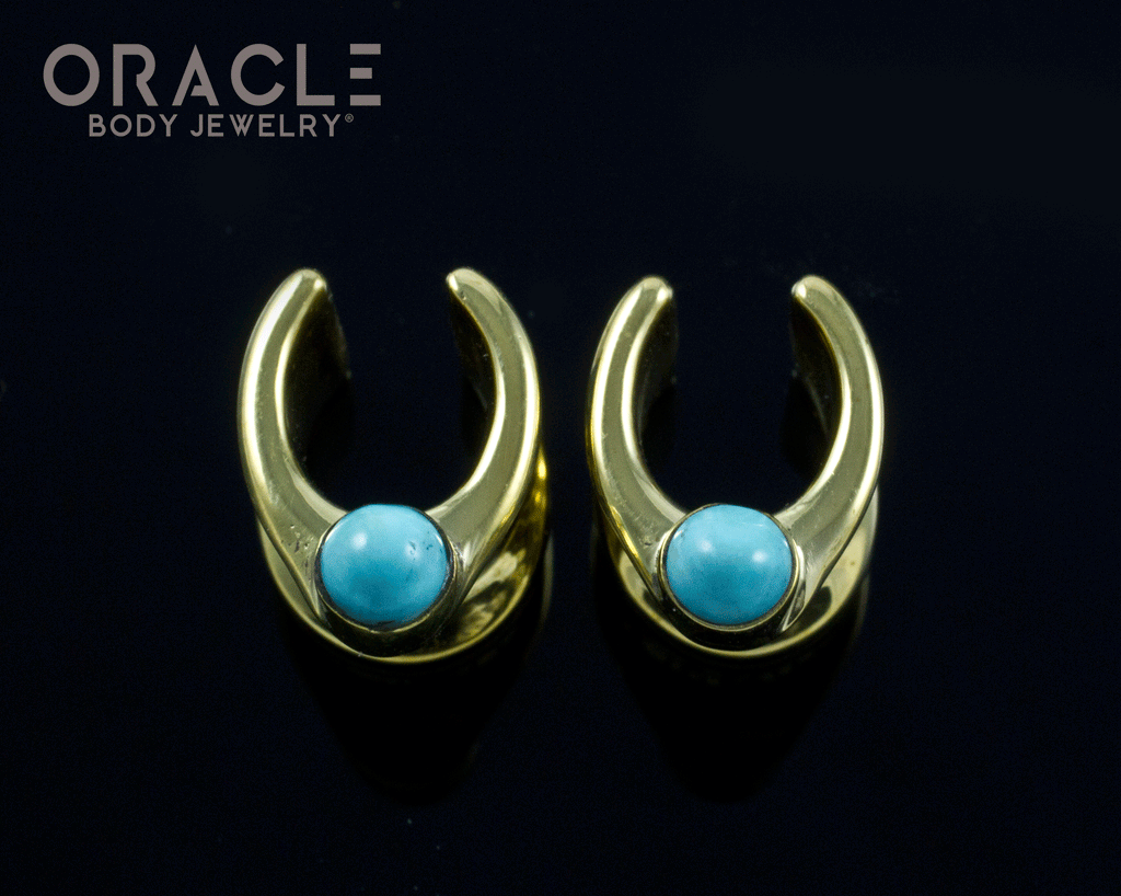 00g (9.5mm) Saddles with Natural Turquoise