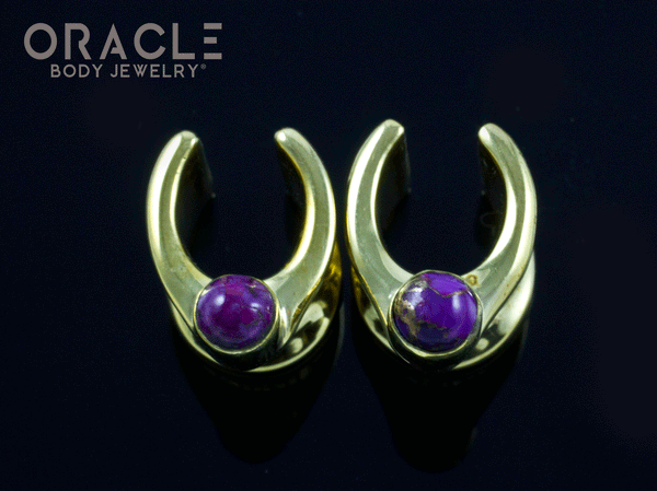 00g (9.5mm) Brass Saddles with Copper Purple Turquoise