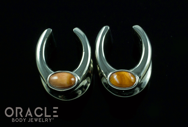 00g (9.5mm) White Brass Saddles with Spiny Oyster