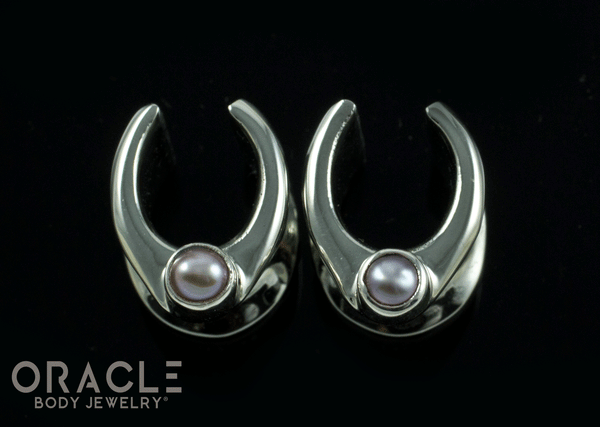 00g (9.5mm) White Brass Saddles with Pearls