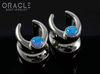 00g (9.5mm) White Brass Saddles with Synthetic Blue Opals