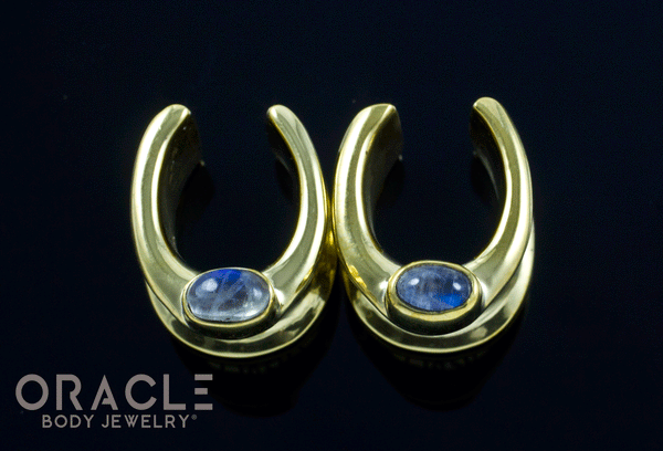 1/2" Brass Saddles with Moonstone