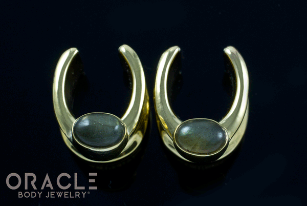 1/2" (12.5mm) Brass Saddles with Labradorite