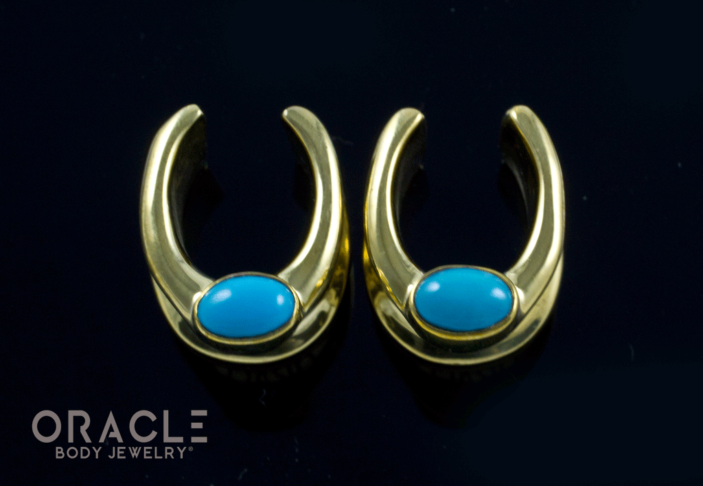 1/2" (12.5mm) Brass Saddles with Turquoise