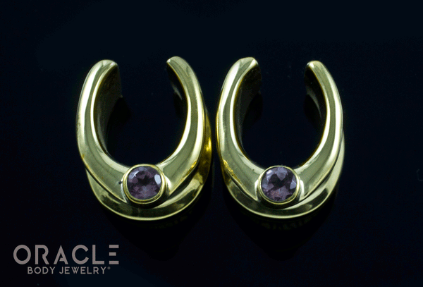 1/2" (12.5mm) Brass Saddles with Tourmalines