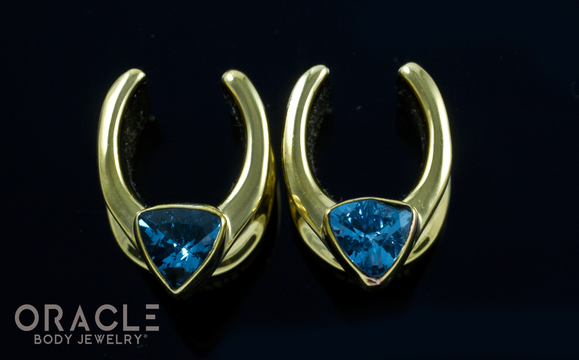 1/2" (12.5mm) Brass Saddles with Swiss Topaz