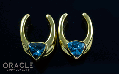 1/2" (12.5mm) Brass Saddles with Swiss Topaz