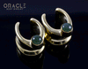 1/2" Brass Saddles with Nephrite Jade