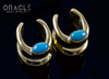 1/2" (12.5mm) Brass Saddles with Turquoise