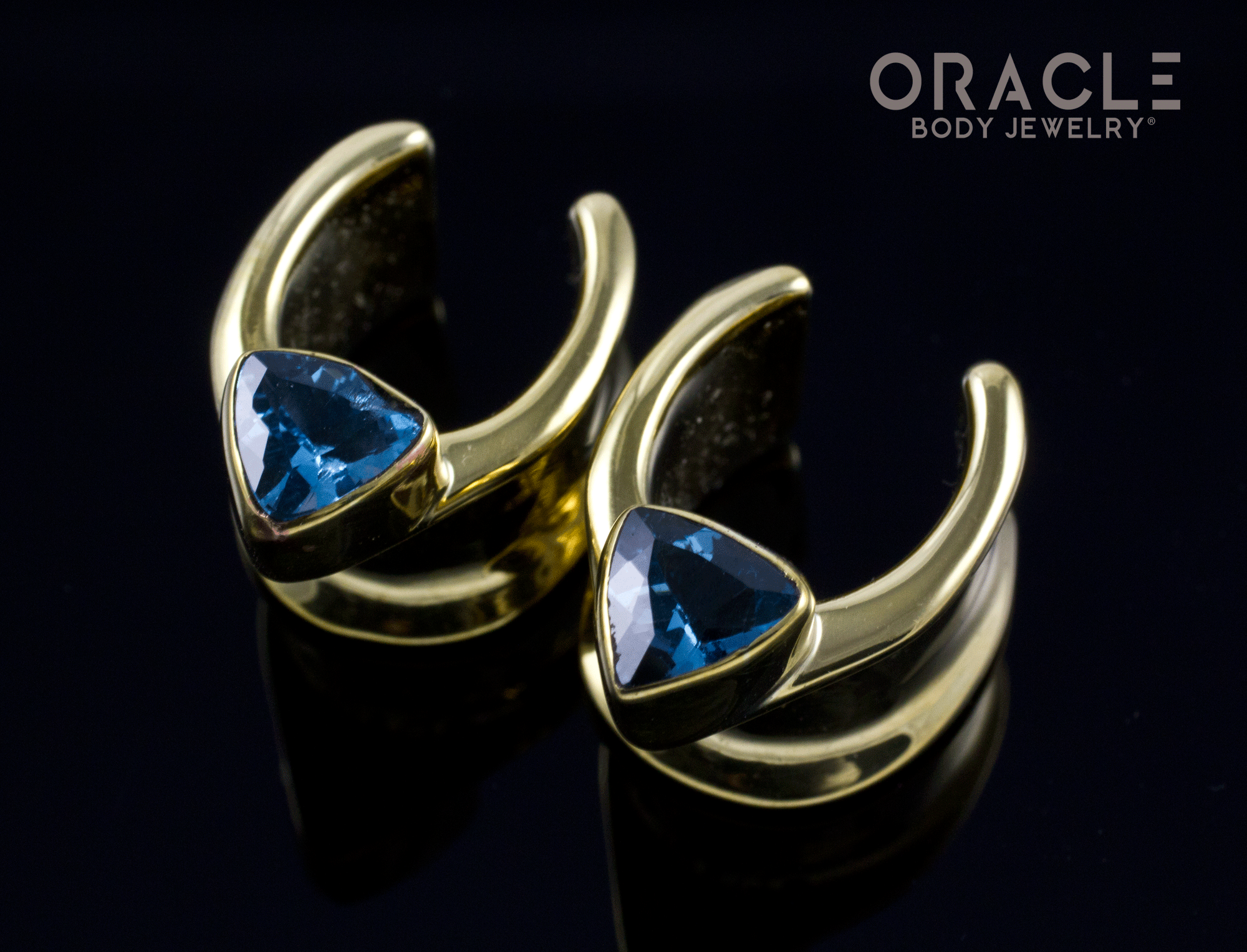 1/2" (12.5mm) Brass Saddles with Swiss Topaz