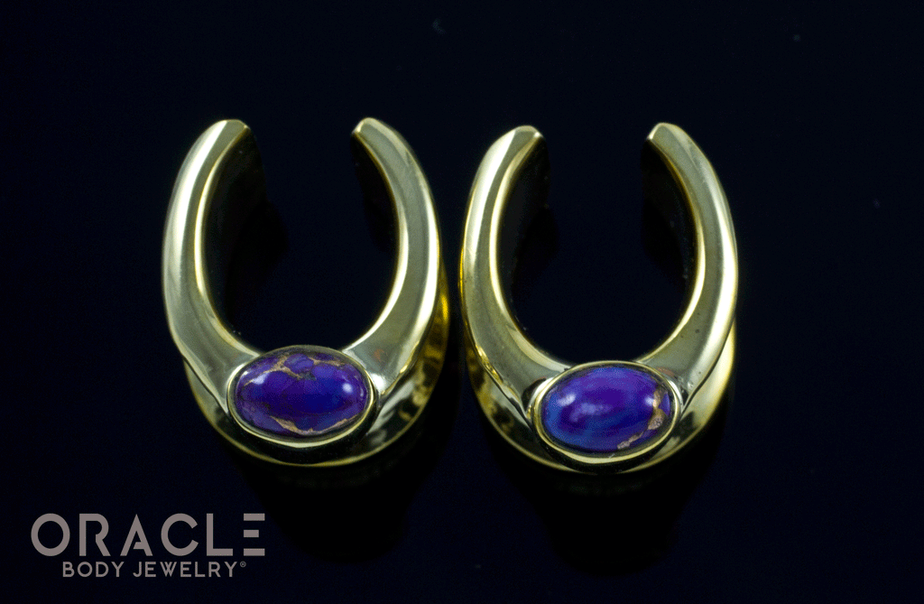 1/2" (12.5mm) Brass Saddles with Copper Purple Turquoise