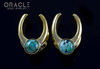 1/2" (12.5mm) Brass Saddles with Natural Turquoise