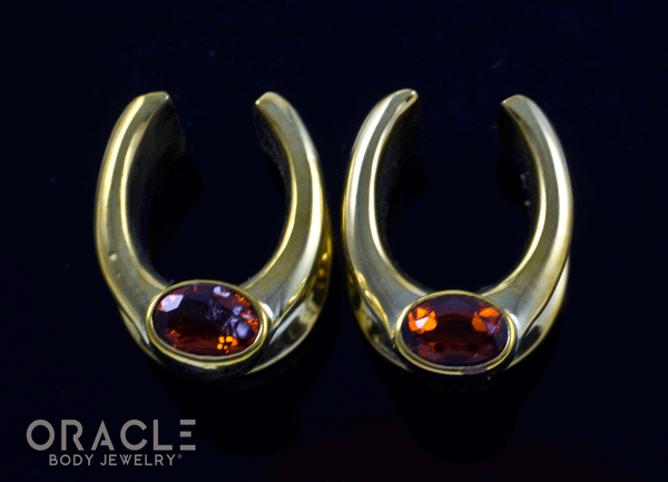 1/2" (12.5mm) Brass Saddles with Faceted Citrine