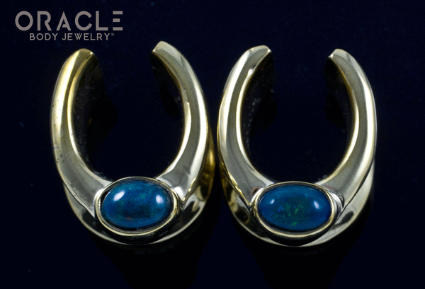 1/2" (12.5mm) Brass Saddles with Black Opals