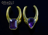 1/2" (12.5mm) Brass Saddles with Faceted Amethyst